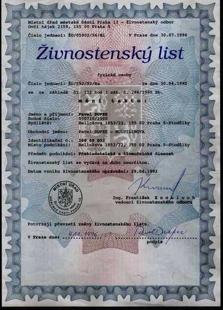 zivnostensky-list-pavel-dufek---multilingva-960730